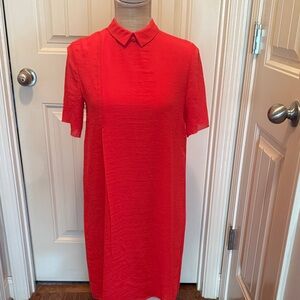 COS Red Women's Shift Dress with Collar